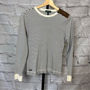 Lauren Ralph Lauren Jeans Co. black and white striped long sleeve shirt